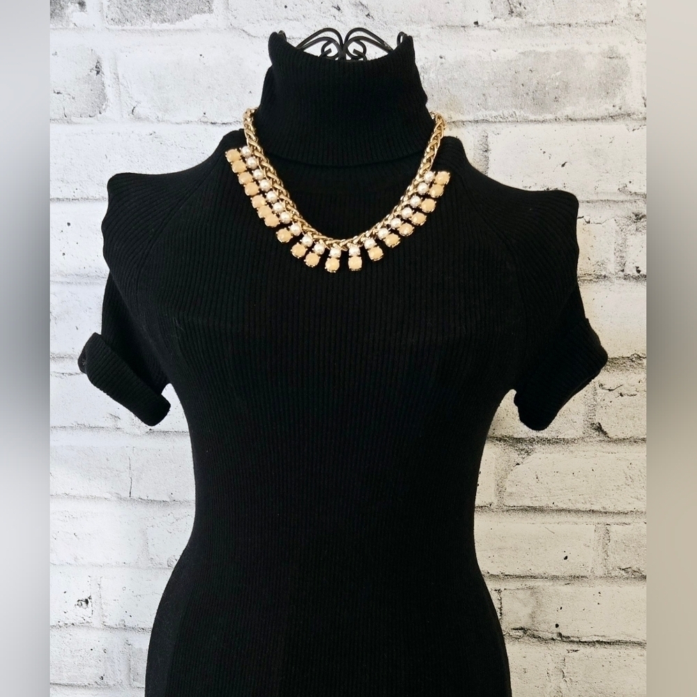 Chunky Gold Pearl Statement Necklace Coquette Bridal Vintage Glam